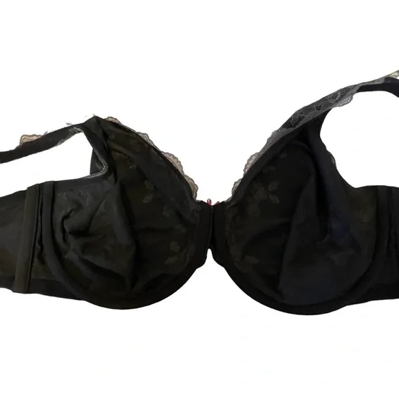 CACIQUE Full Figure Lightly Lined Full Coverage Black Lace Bra - Picture 8 of 8